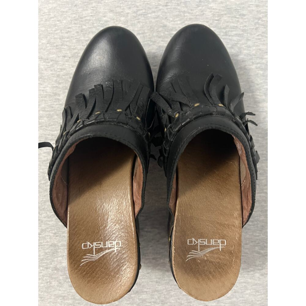 Dansko Deni Fringe Chunky Y2k Platform Mule Clogs… - image 4